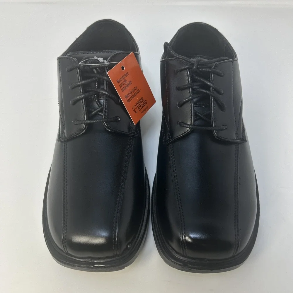 Deer Stags Gabe‎ Boys Black Lace-Up Oxford Dress Shoes Size 4M NIB